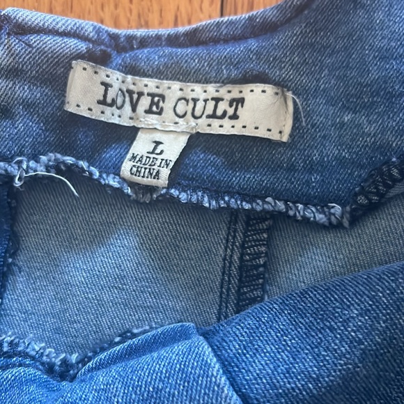 Denim Jean Jumper Dress overall Scoop Neck Zip Back NEW 90s Y2K Cottagecore Maxi - Picture 6 of 7